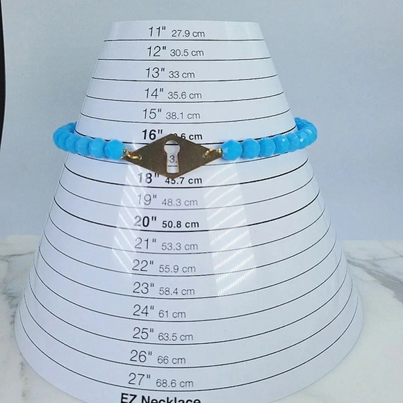 Artisan Keyhole Necklace  Opaque Glass Turquoise Beads Brass I Love U Ch… - Picture 10 of 11